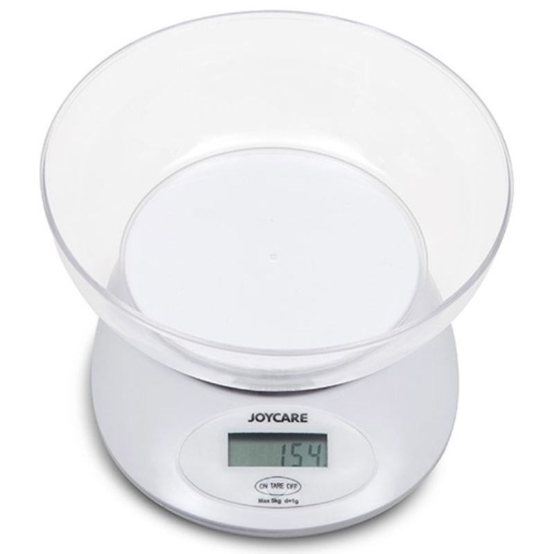 JOYCARE Bilancia elettrica da cucina max 5 KG con ciotola JoyCare JC1426 bianco